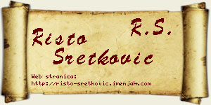 Risto Sretković vizit kartica